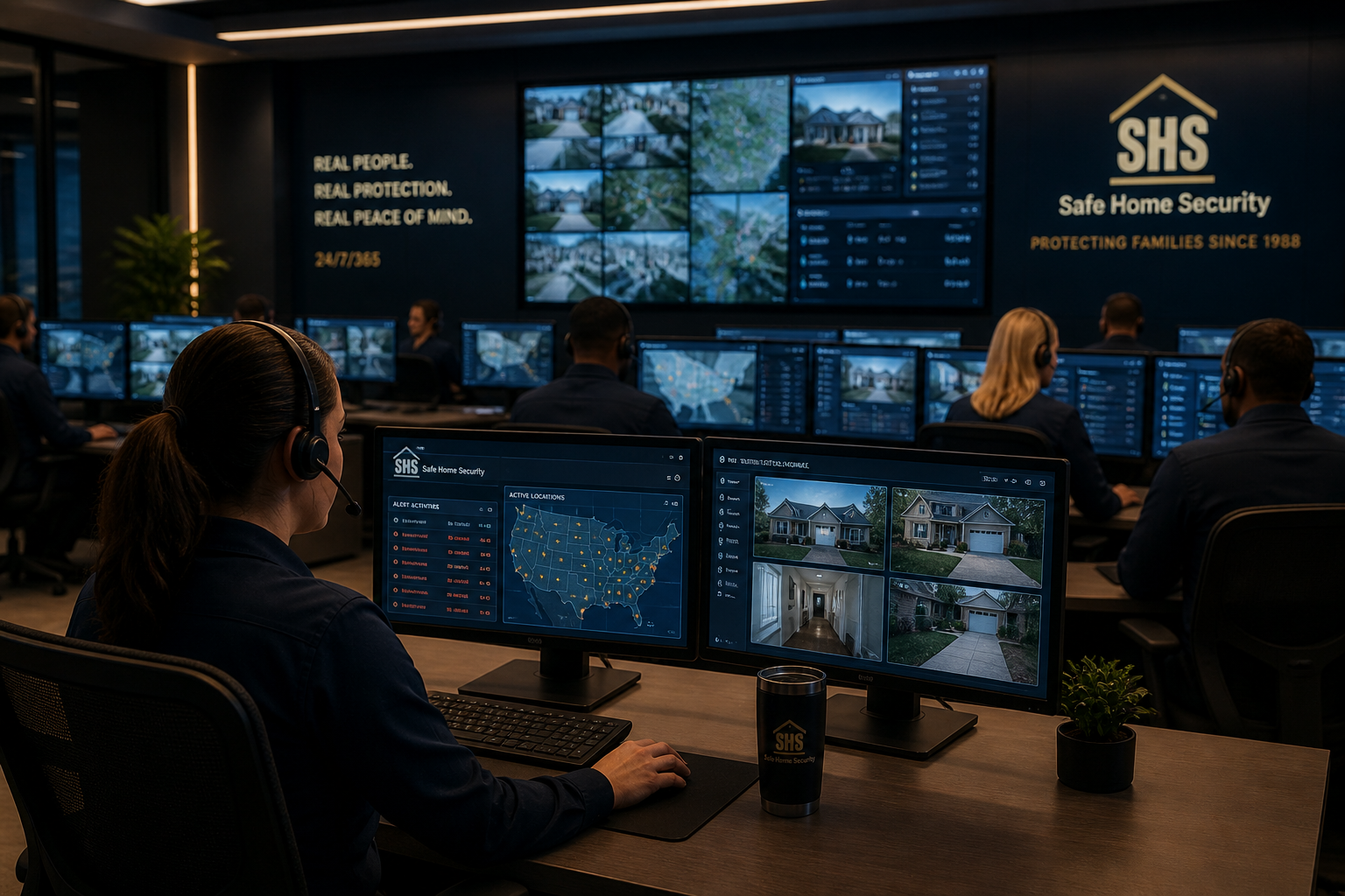 Safe Home Security U.S.-based monitoring center — active 24/7 protecting every activated account